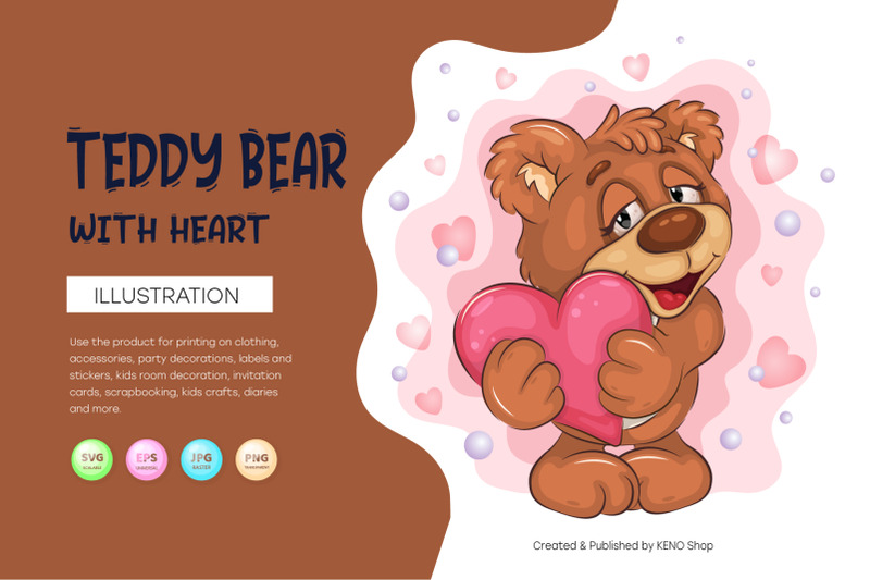 cute-teddy-bear-with-heart-t-shirt-png-svg