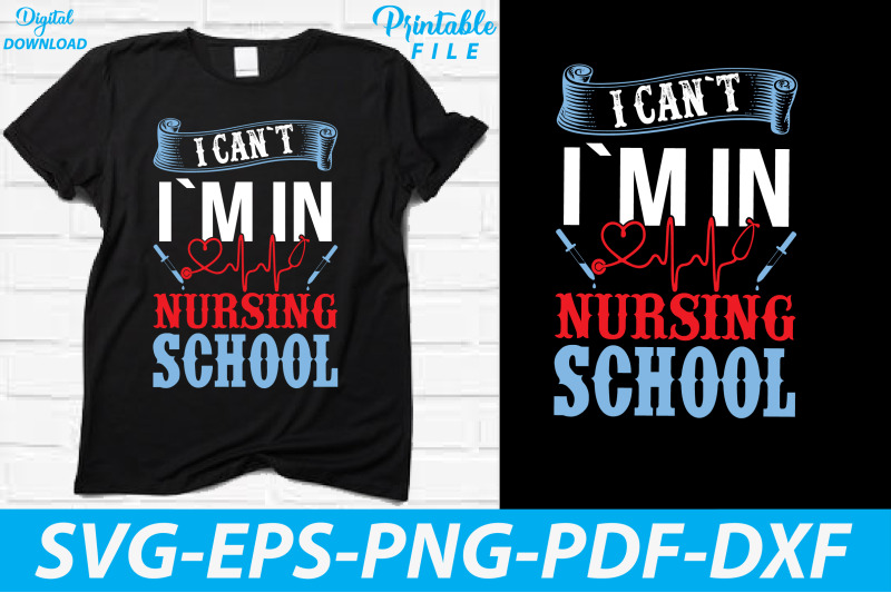 i-can-039-t-i-039-m-in-nursing-school-t-shirt