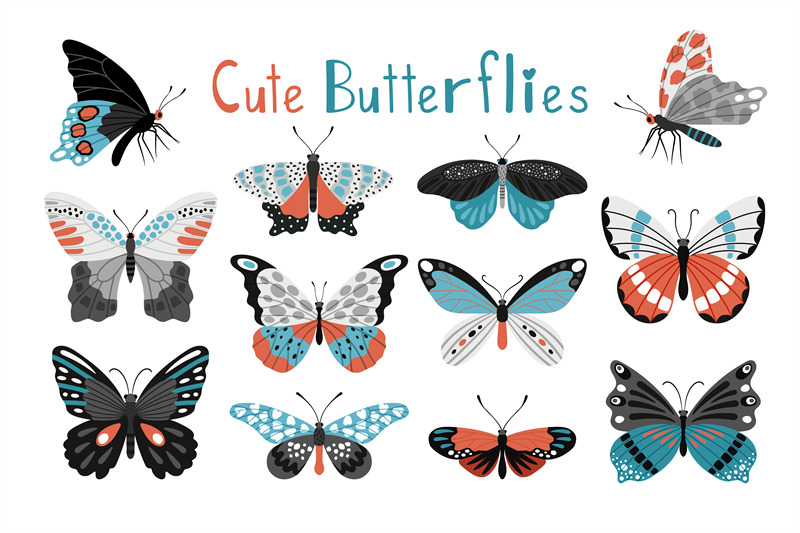 colorful-butterfly-icon-set