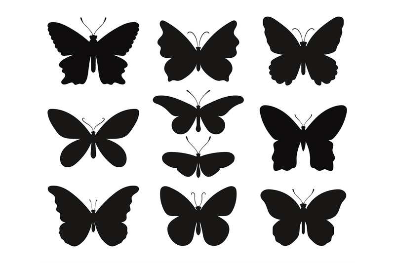 butterfly-silhouettes-set