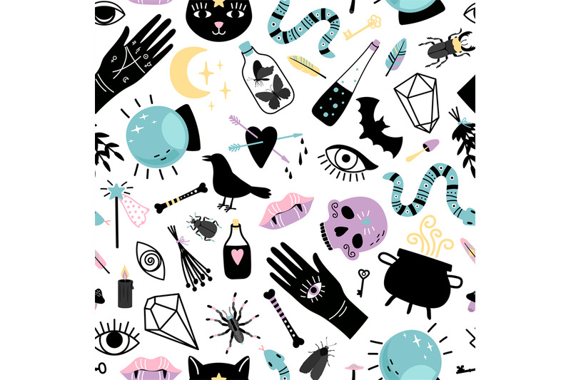 elements-for-magician-seamless-pattern