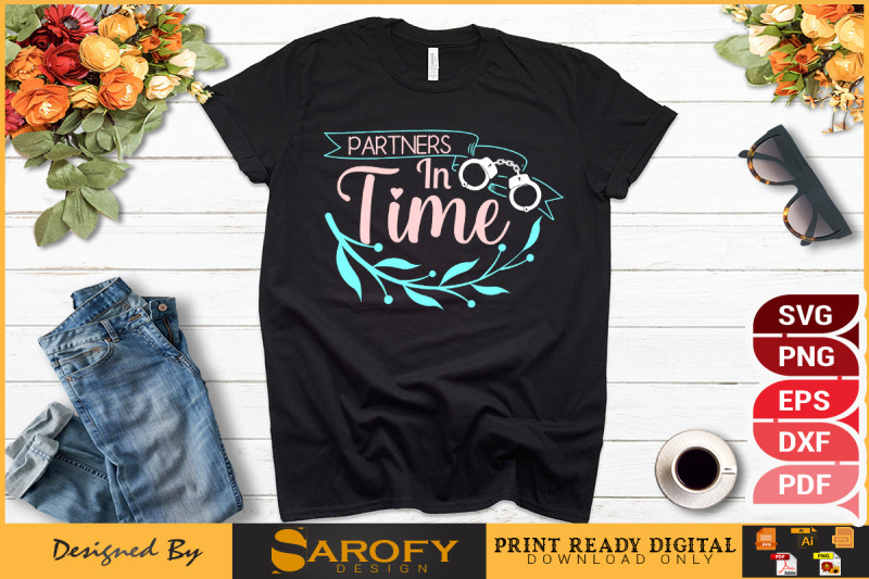 partners-in-time-friends-t-shirt-design