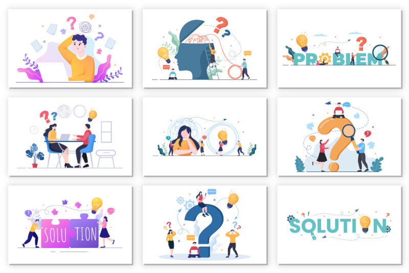 28-problem-and-solution-flat-design-illustration