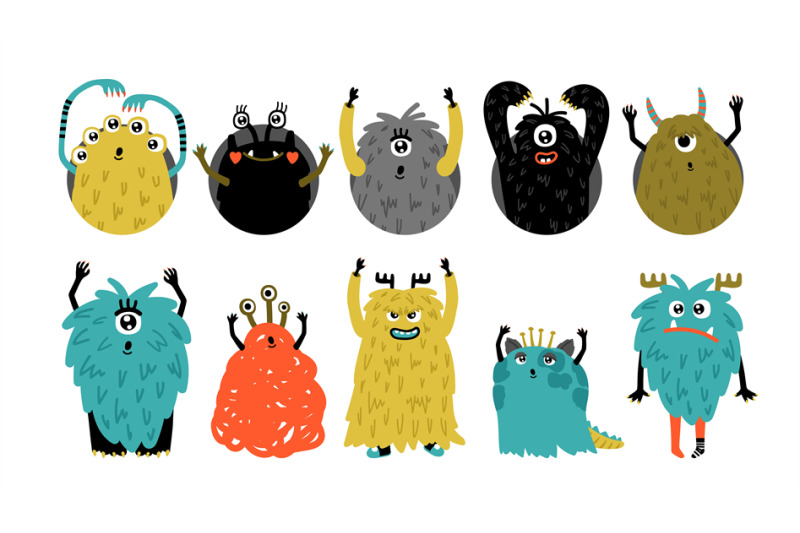 doodle-monsters-set