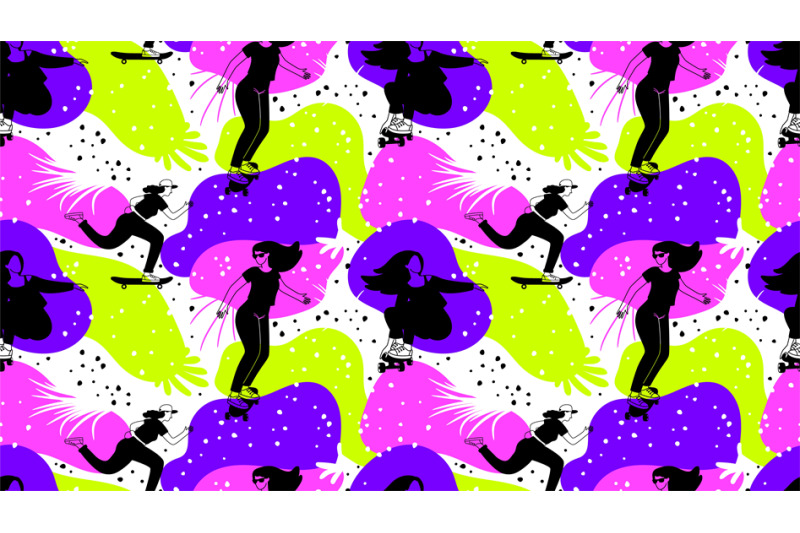 skateboard-girl-seamless-pattern