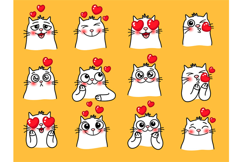 cat-emoticons-with-heart