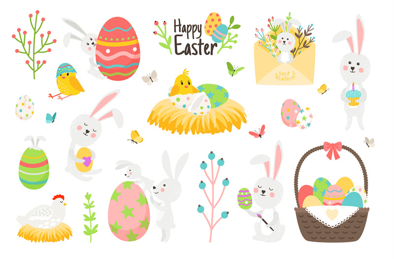 elements-of-happy-easter-set