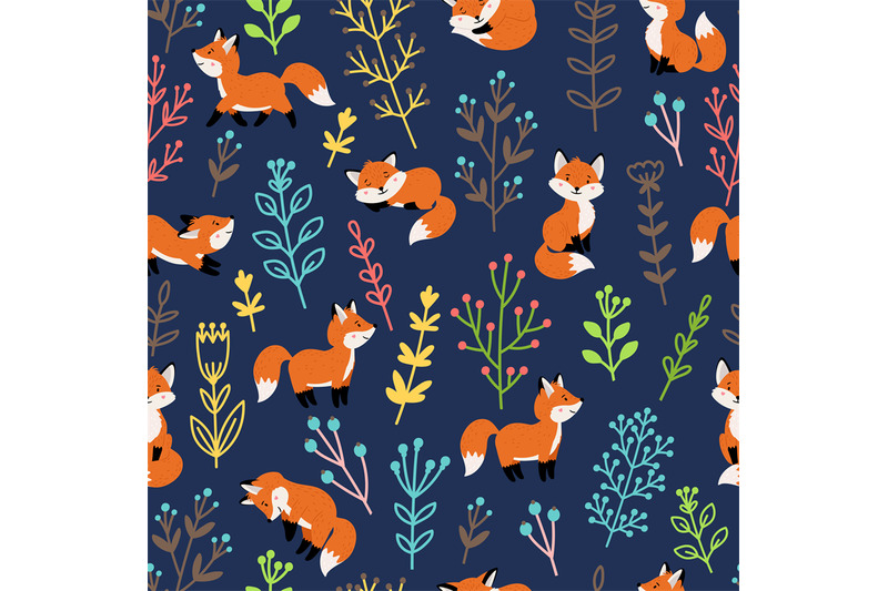 foxes-with-branches-seamless-pattern