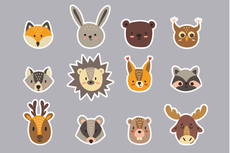 cute-faces-of-forest-animals-printable-stickers-for-cricut