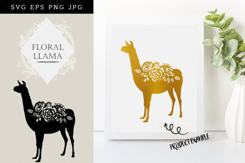 floral-llama-silhouette-vector