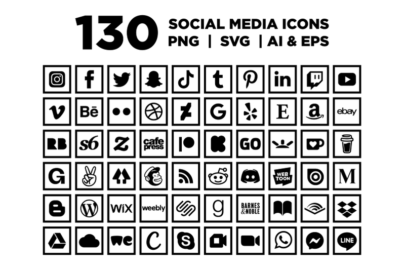 square-social-media-icons-set