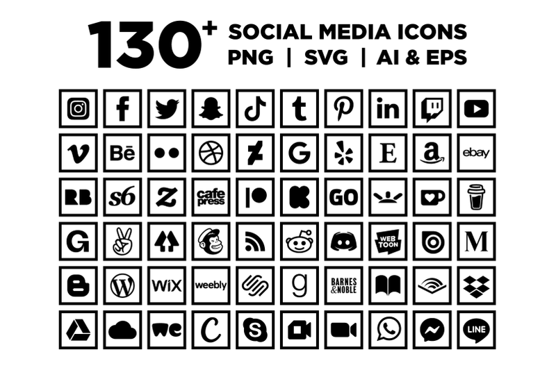square-social-media-icons-set