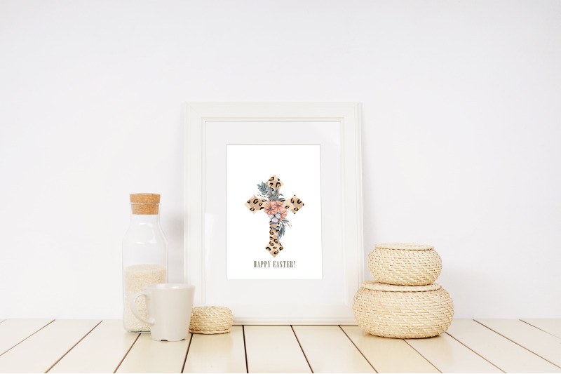 leopard-cross-png-easter-watercolor-floral-crosses-clipart