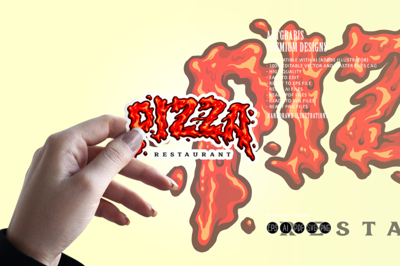 text-pizza-fast-food-restaurant-logo