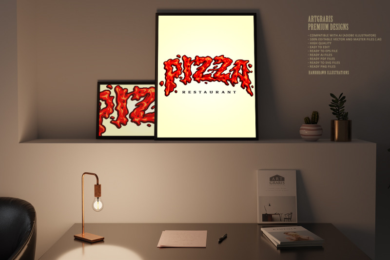 text-pizza-fast-food-restaurant-logo