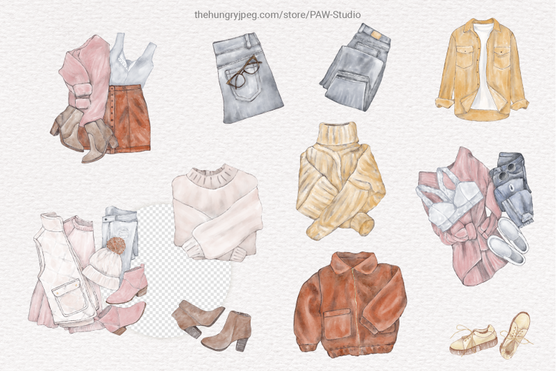 fashion-watercolor-outfits-clipart-clothes-floral-fashion-illustration