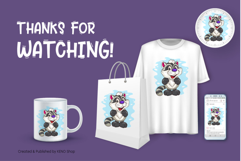 happy-cartoon-raccoon-t-shirt-png-svg