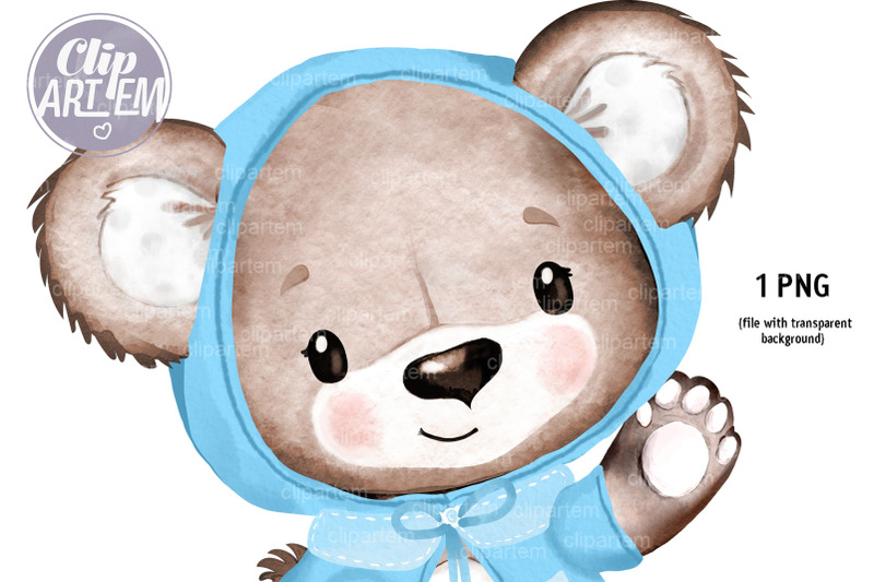 frendly-boy-teddy-bear-in-blue-cloth-watercolor-png-clip-art-image