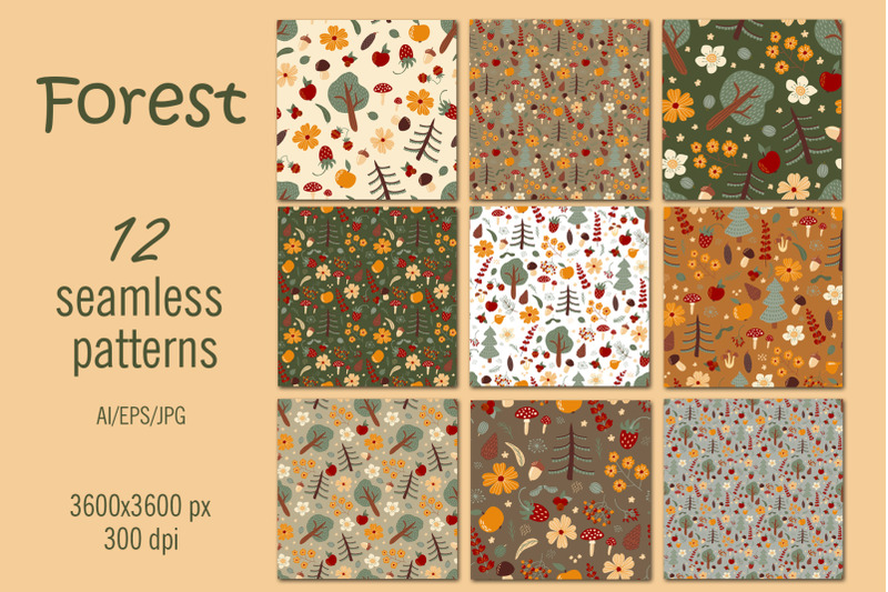 forest-digital-paper-seamless-patterns