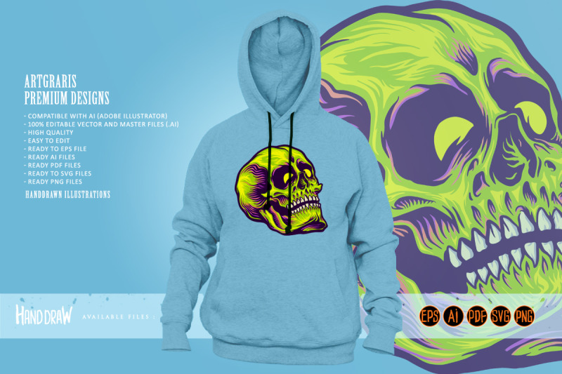 psychedelic-zombie-green-skull-illustrations