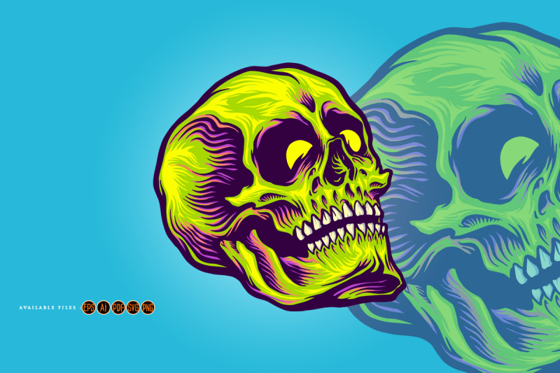 psychedelic-zombie-green-skull-illustrations