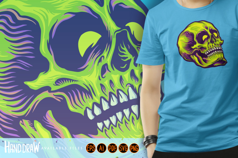 psychedelic-zombie-green-skull-illustrations