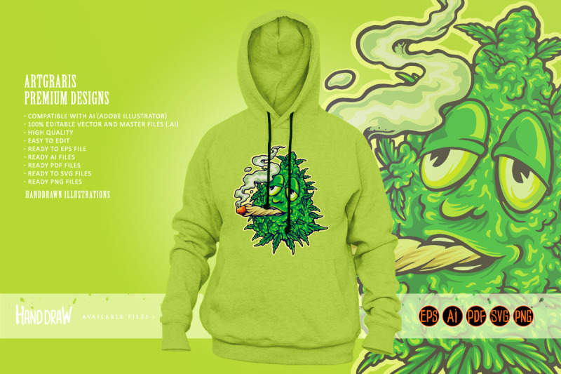 weed-mascot-smoking-leaf-marijuana-cartoon