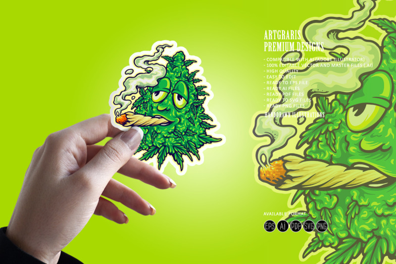 weed-mascot-smoking-leaf-marijuana-cartoon