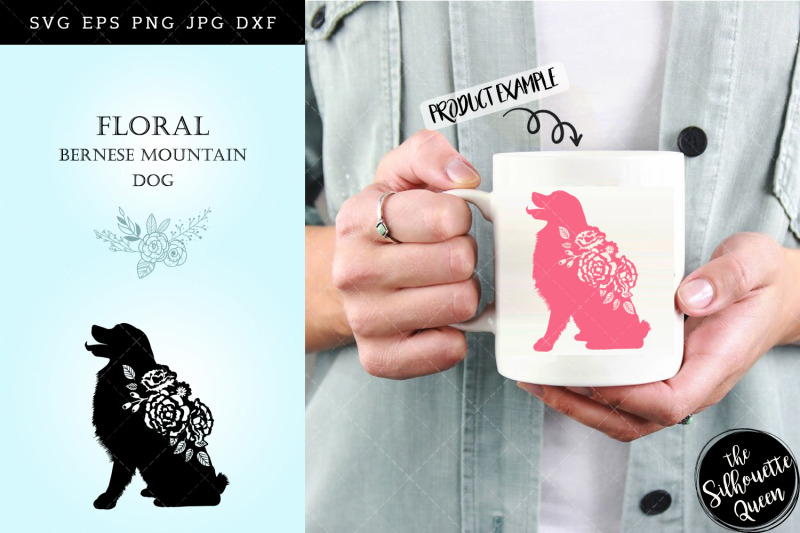 floral-bernese-mountain-dog-svg-file-for-cricut-for-silhouette