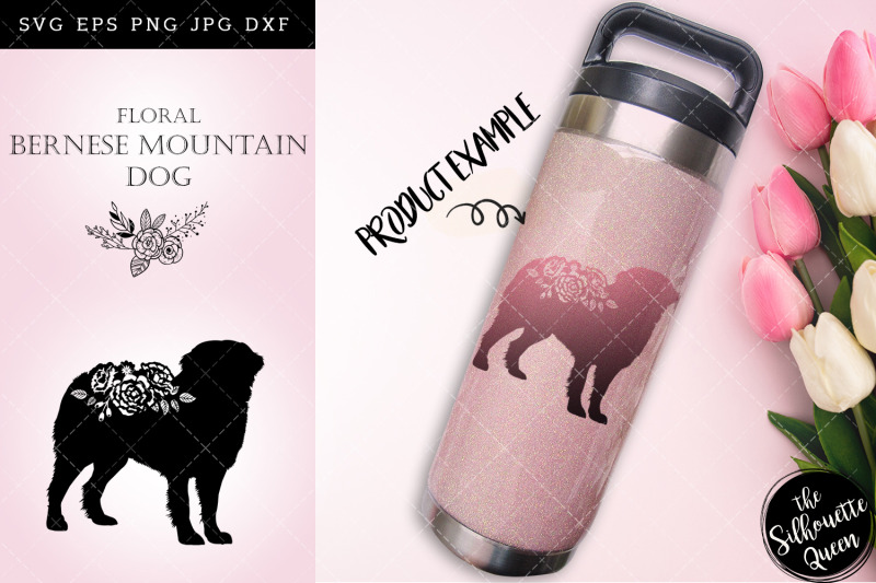 floral-bernese-mountain-dog-svg-file-for-cricut-for-silhouette