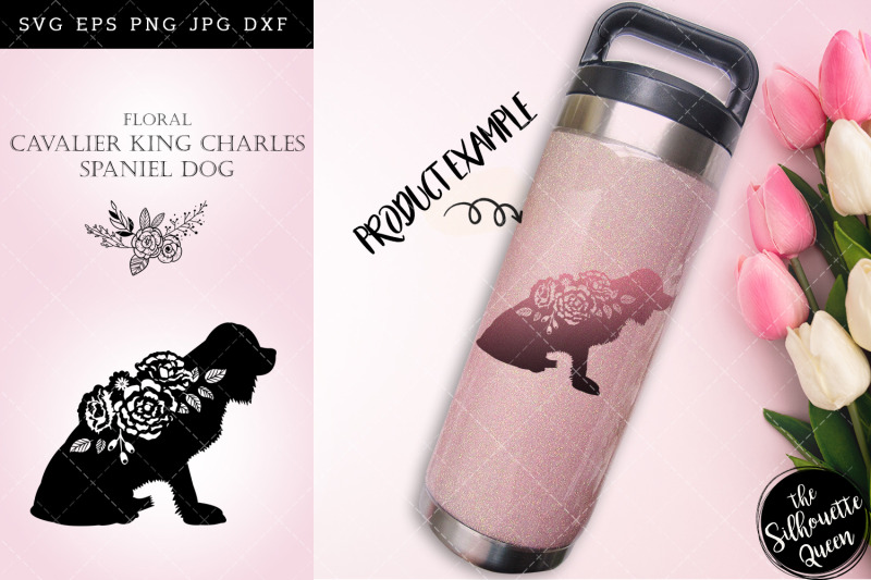 floral-cavalier-king-charles-spaniel-dog-svg-file-for-cricut