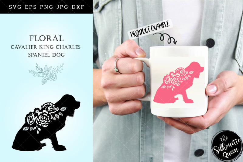 floral-cavalier-king-charles-spaniel-dog-svg-file-for-cricut