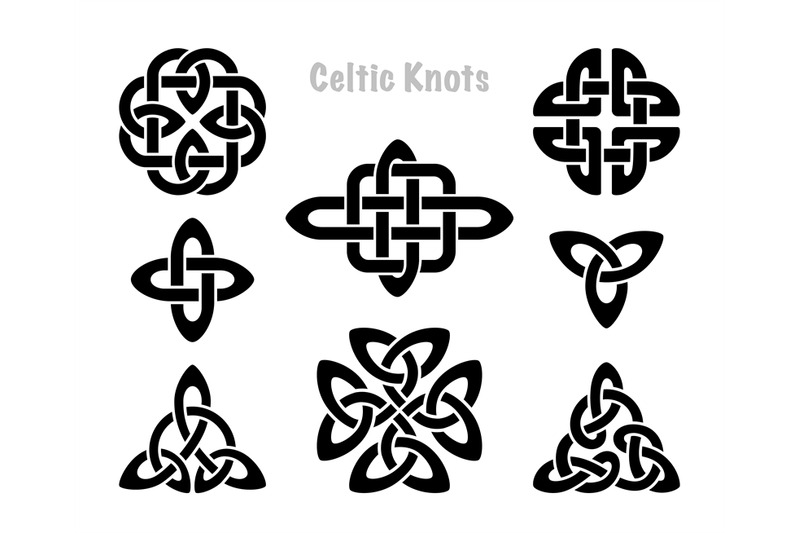 celtic-knots-silhouettes-irish-knot-symbols-celt-three-trintiy-endle