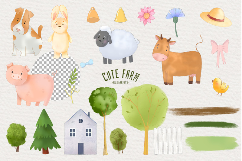 cute-farm-collection-of-elements-and-compositions