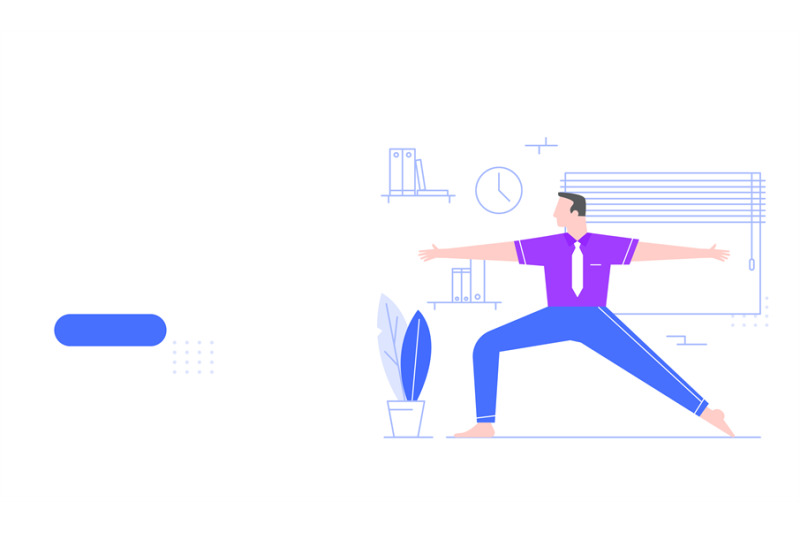 man-do-yoga-and-stretching-at-work-place