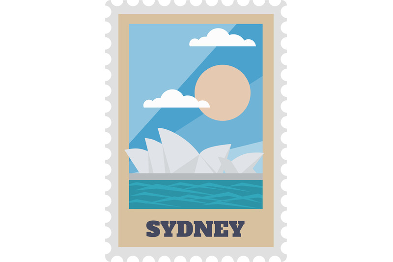 sydney-postal-stamp-label-with-theater-isolated