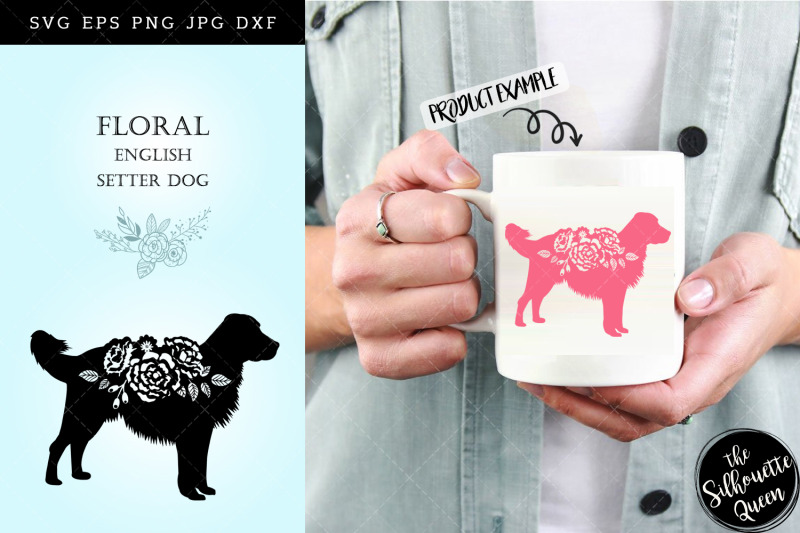 floral-english-setter-dog-svg-file-for-cricut-for-silhouette-cut-eps