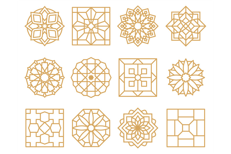 abstract-oriental-muslim-arabic-golden-framed-emblems-traditional-orn