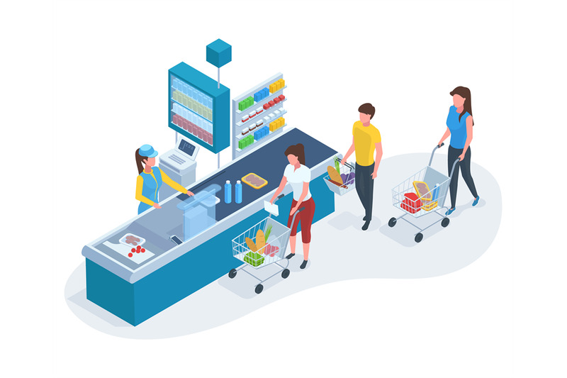 isometric-grocery-store-counter-line-people-at-supermarket-queue-cus