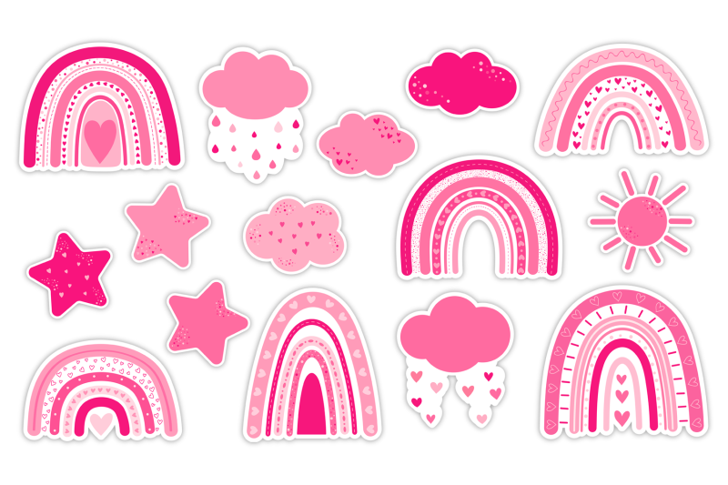 valentine-039-s-rainbow-stickers-rainbow-stickers-printable-png