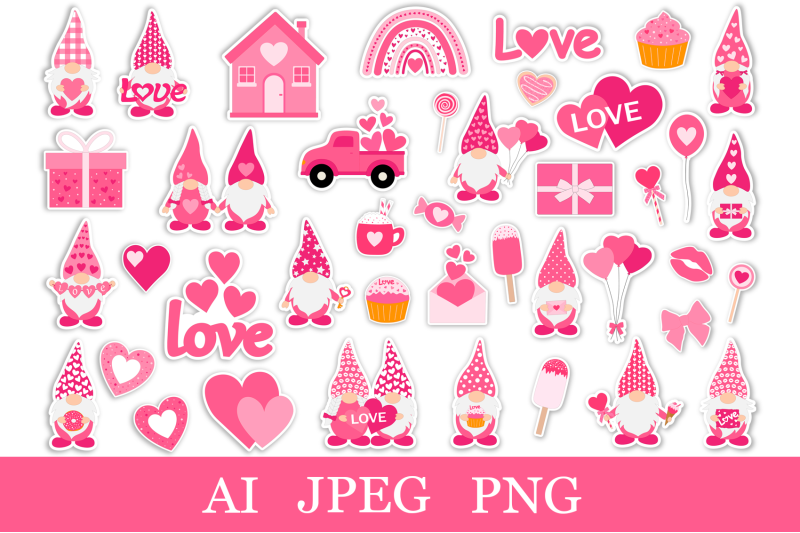 valentine-039-s-gnomes-stickers-bundle-stickers-printable-png