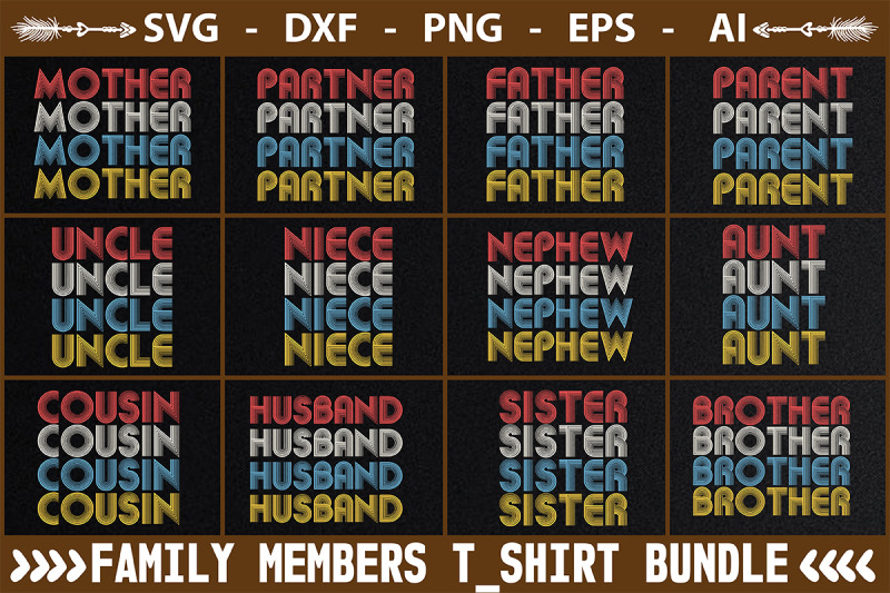 family-members-t-shirt-bundle