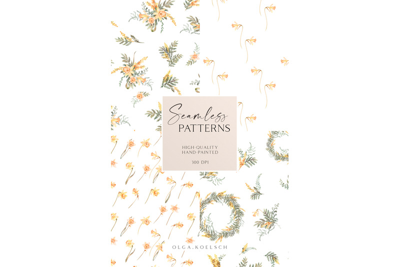 spring-bouquets-seamless-pattern-for-fabric-watercolor-yellow-flowers