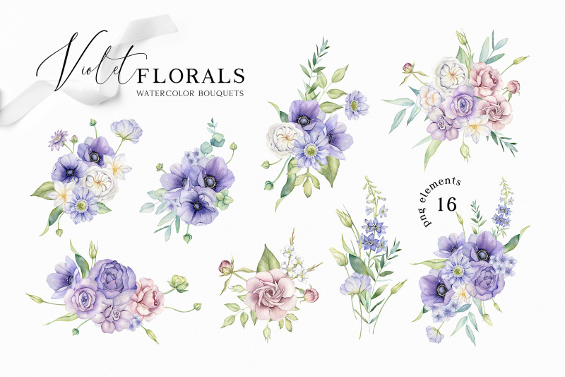 watercolor-violet-flowers-clipart-purple-bouquet