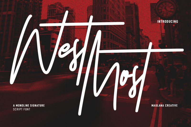 west-most-monoline-signature-script-font