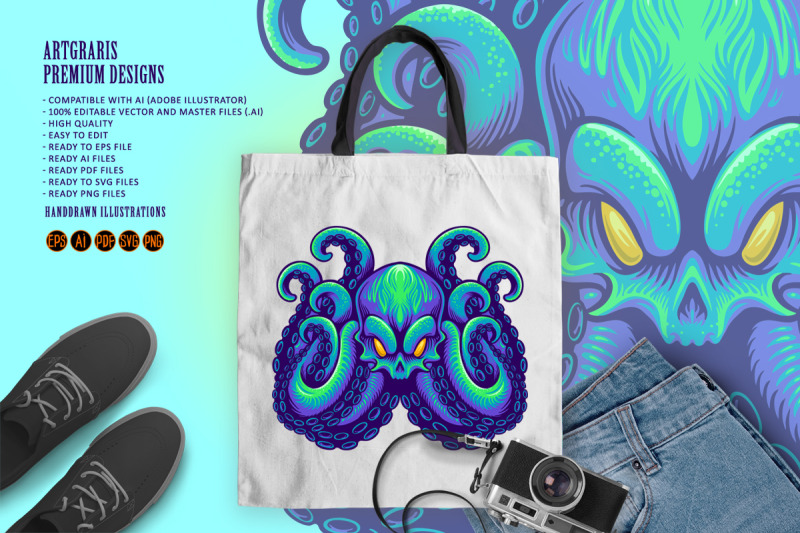 angry-kraken-mascot-blue-octopus-logo-mascot-illustrations