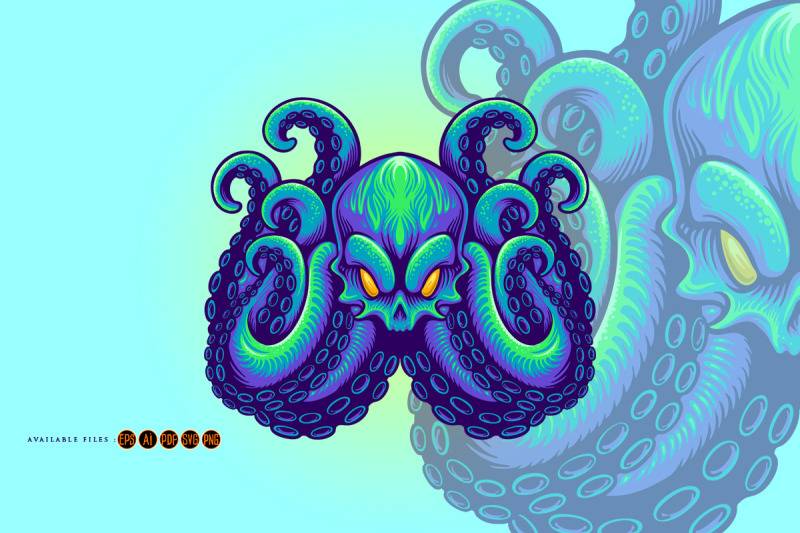 angry-kraken-mascot-blue-octopus-logo-mascot-illustrations