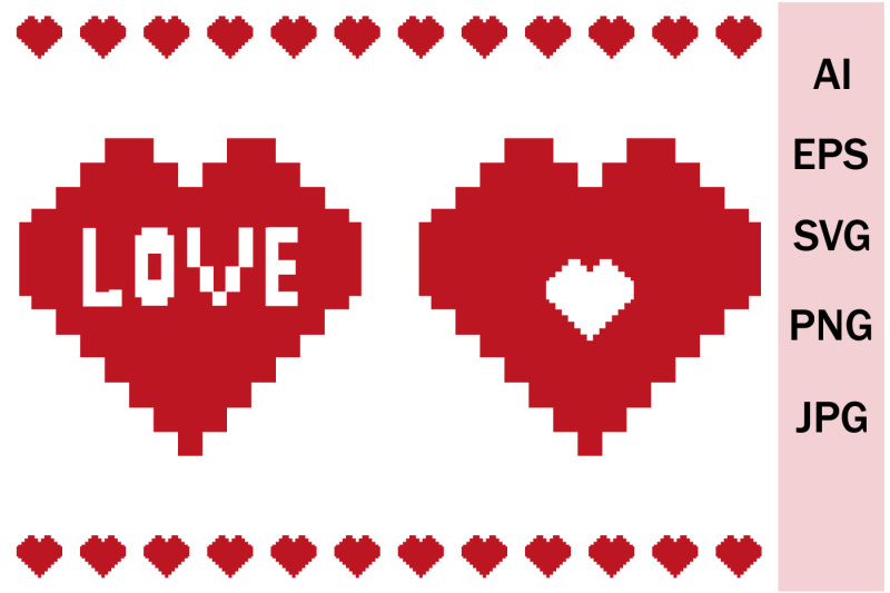 bundle-of-svg-heart-silhouettes