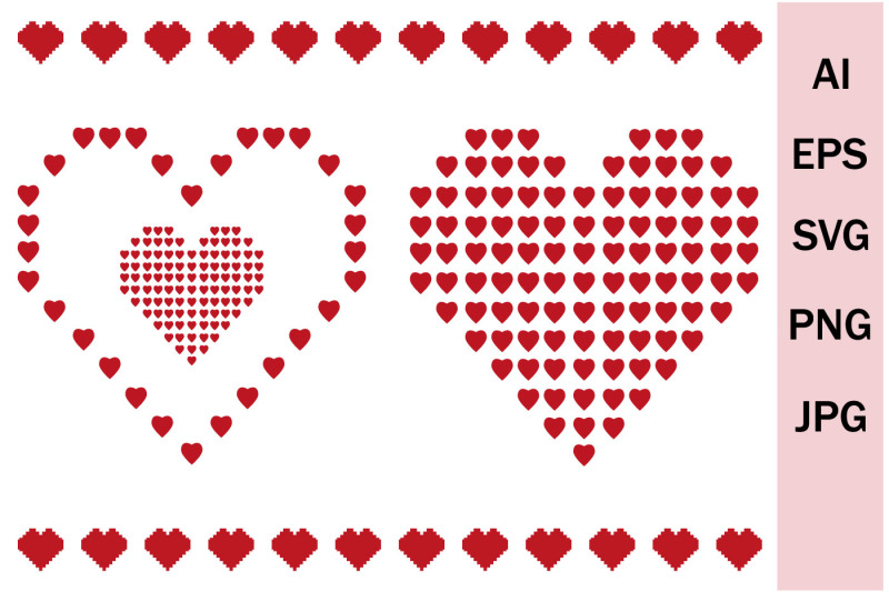 bundle-of-svg-heart-silhouettes