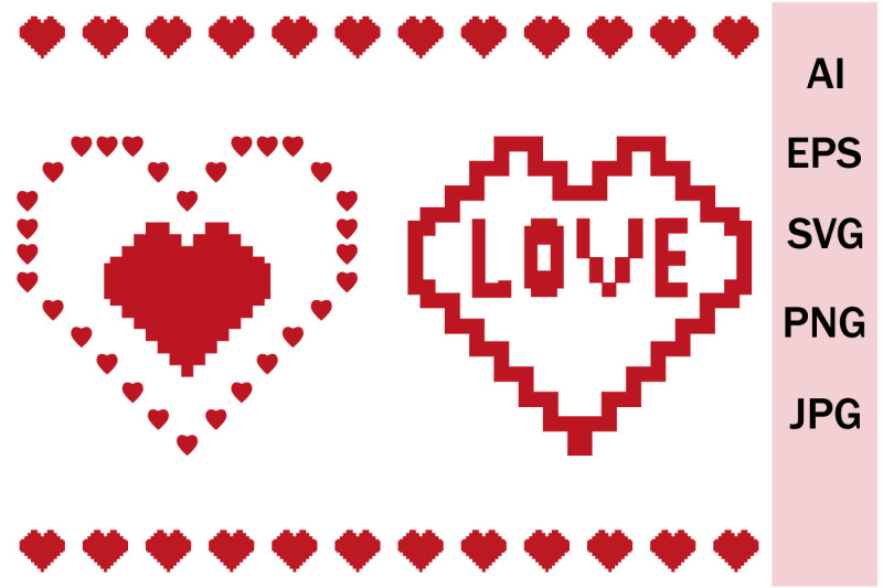 bundle-of-svg-heart-silhouettes